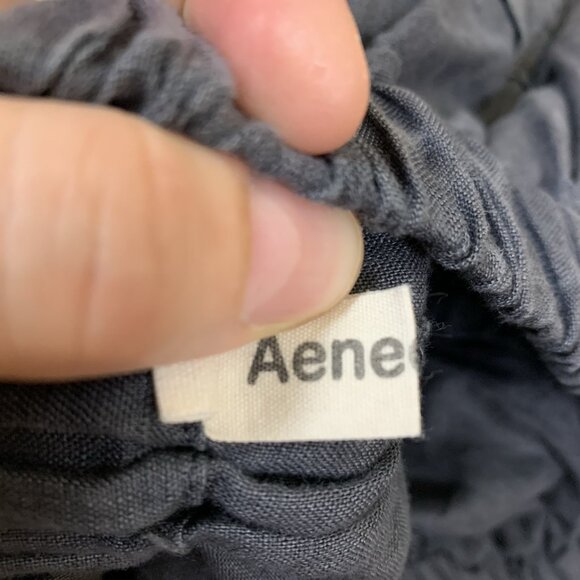 Aeneontrue Linen Wide Leg Shorts Gray Relaxed Fit Minimalist Summer L - Picture 3 of 6